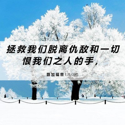 Picture 06 - 路 加 福 音 1:71 CUVS - 拯 救 我 们 脱 离 仇 敌 和 一 切 恨 - Bible Verse Picture