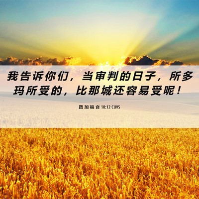 Picture 06 - 路 加 福 音 10:12 CUVS - 我 告 诉 你 们 ， 当 审 判 的 日 子 - Bible Verse Picture