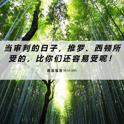 Picture 06 - 路 加 福 音 10:14 CUVS - 当 审 判 的 日 子 ， 推 罗 、 西 顿 - Bible Verse Picture