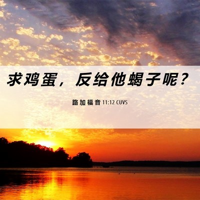 Picture 06 - 路 加 福 音 11:12 CUVS - 求 鸡 蛋 ， 反 给 他 蝎 子 呢 - Bible Verse Picture