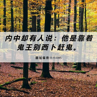 Picture 06 - 路 加 福 音 11:15 CUVS - 内 中 却 有 人 说 ： 他 是 靠 着 鬼 - Bible Verse Picture