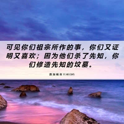 Picture 06 - 路 加 福 音 11:48 CUVS - 可 见 你 们 祖 宗 所 作 的 事 ， 你 - Bible Verse Picture