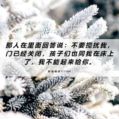 Picture 06 - 路 加 福 音 11:7 CUVS - 那 人 在 里 面 回 答 说 ： 不 要 搅 - Bible Verse Picture