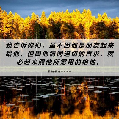 Picture 06 - 路 加 福 音 11:8 CUVS - 我 告 诉 你 们 ， 虽 不 因 他 是 朋 - Bible Verse Picture