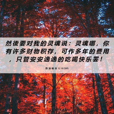 Picture 06 - 路 加 福 音 12:19 CUVS - 然 後 要 对 我 的 灵 魂 说 ： 灵 魂 - Bible Verse Picture