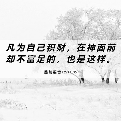 Picture 06 - 路 加 福 音 12:21 CUVS - 凡 为 自 己 积 财 ， 在 神 面 前 却 - Bible Verse Picture