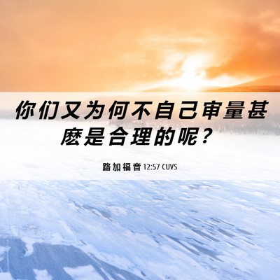 Picture 06 - 路 加 福 音 12:57 CUVS - 你 们 又 为 何 不 自 己 审 量 甚 麽 - Bible Verse Picture
