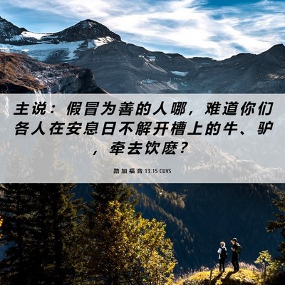 Picture 06 - 路 加 福 音 13:15 CUVS - 主 说 ： 假 冒 为 善 的 人 哪 ， 难 - Bible Verse Picture