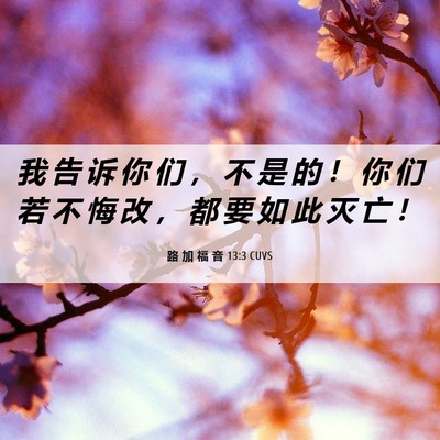 Picture 06 - 路 加 福 音 13:3 CUVS - 我 告 诉 你 们 ， 不 是 的 ！ 你 们 - Bible Verse Picture