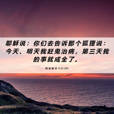 Picture 06 - 路 加 福 音 13:32 CUVS - 耶 稣 说 ： 你 们 去 告 诉 那 个 狐 - Bible Verse Picture
