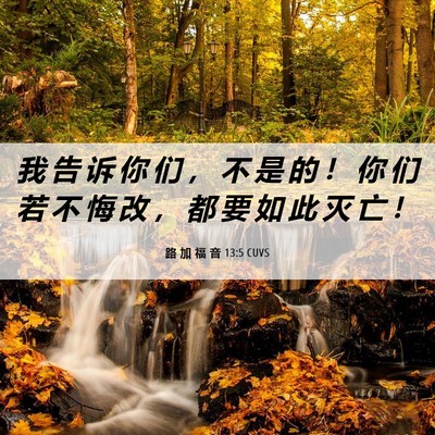 Picture 06 - 路 加 福 音 13:5 CUVS - 我 告 诉 你 们 ， 不 是 的 ！ 你 们 - Bible Verse Picture