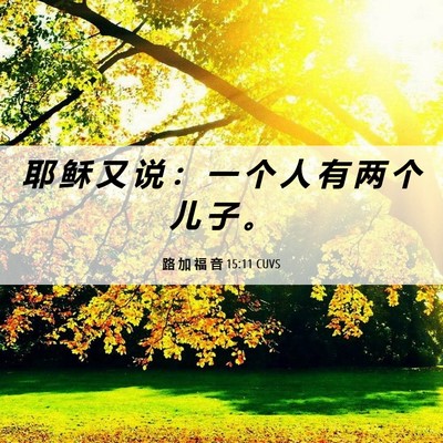 Picture 06 - 路 加 福 音 15:11 CUVS - 耶 稣 又 说 ： 一 个 人 有 两 个 儿 - Bible Verse Picture