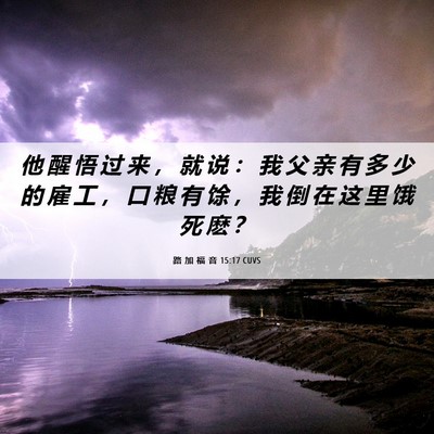 Picture 06 - 路 加 福 音 15:17 CUVS - 他 醒 悟 过 来 ， 就 说 ： 我 父 亲 - Bible Verse Picture