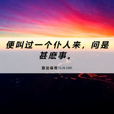 Picture 06 - 路 加 福 音 15:26 CUVS - 便 叫 过 一 个 仆 人 来 ， 问 是 甚 - Bible Verse Picture