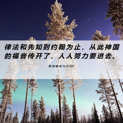 Picture 06 - 路 加 福 音 16:16 CUVS - 律 法 和 先 知 到 约 翰 为 止 ， 从 - Bible Verse Picture
