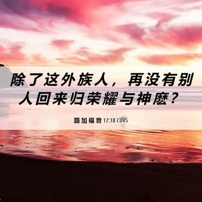 Picture 06 - 路 加 福 音 17:18 CUVS - 除 了 这 外 族 人 ， 再 没 有 别 人 - Bible Verse Picture