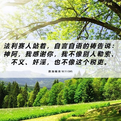 Picture 06 - 路 加 福 音 18:11 CUVS - 法 利 赛 人 站 着 ， 自 言 自 语 的 - Bible Verse Picture