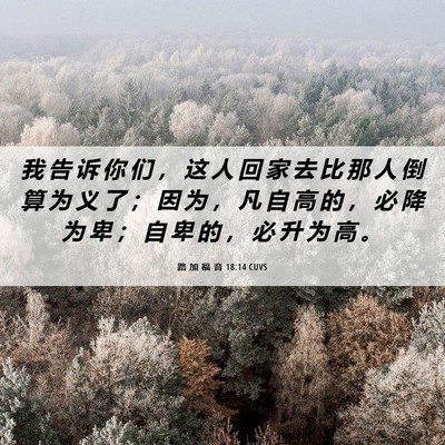 Picture 06 - 路 加 福 音 18:14 CUVS - 我 告 诉 你 们 ， 这 人 回 家 去 比 - Bible Verse Picture
