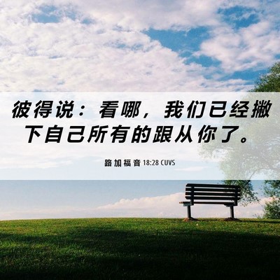 Picture 06 - 路 加 福 音 18:28 CUVS - 彼 得 说 ： 看 哪 ， 我 们 已 经 撇 - Bible Verse Picture