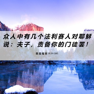 Picture 06 - 路 加 福 音 19:39 CUVS - 众 人 中 有 几 个 法 利 赛 人 对 耶 - Bible Verse Picture