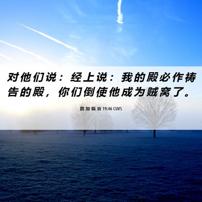 Picture 06 - 路 加 福 音 19:46 CUVS - 对 他 们 说 ： 经 上 说 ： 我 的 殿 - Bible Verse Picture