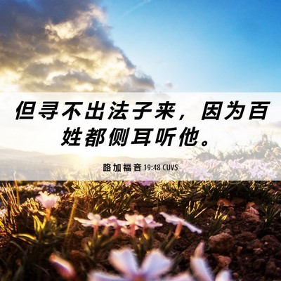Picture 06 - 路 加 福 音 19:48 CUVS - 但 寻 不 出 法 子 来 ， 因 为 百 姓 - Bible Verse Picture