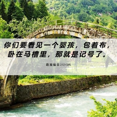 Picture 06 - 路 加 福 音 2:12 CUVS - 你 们 要 看 见 一 个 婴 孩 ， 包 着 - Bible Verse Picture