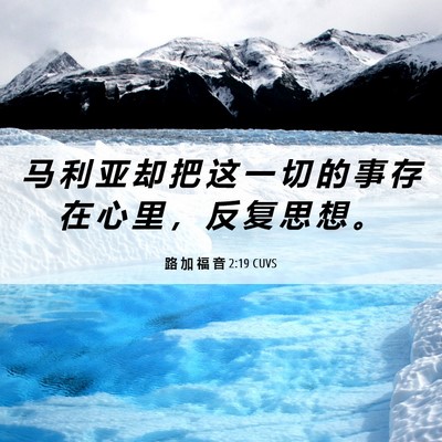 Picture 06 - 路 加 福 音 2:19 CUVS - 马 利 亚 却 把 这 一 切 的 事 存 在 - Bible Verse Picture