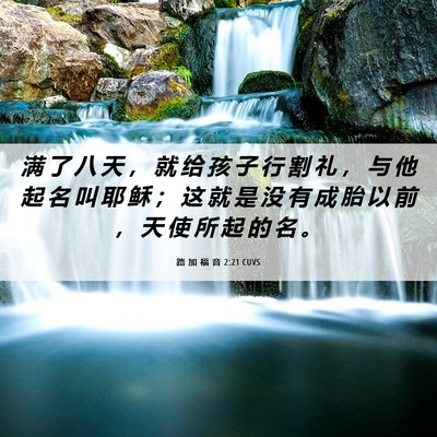 Picture 06 - 路 加 福 音 2:21 CUVS - 满 了 八 天 ， 就 给 孩 子 行 割 礼 - Bible Verse Picture