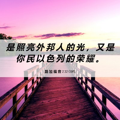 Picture 06 - 路 加 福 音 2:32 CUVS - 是 照 亮 外 邦 人 的 光 ， 又 是 你 - Bible Verse Picture