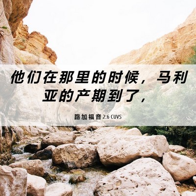 Picture 06 - 路 加 福 音 2:6 CUVS - 他 们 在 那 里 的 时 候 ， 马 利 亚 - Bible Verse Picture