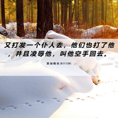 Picture 06 - 路 加 福 音 20:11 CUVS - 又 打 发 一 个 仆 人 去 ， 他 们 也 - Bible Verse Picture
