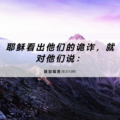 Picture 06 - 路 加 福 音 20:23 CUVS - 耶 稣 看 出 他 们 的 诡 诈 ， 就 对 - Bible Verse Picture
