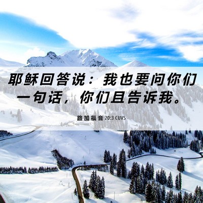 Picture 06 - 路 加 福 音 20:3 CUVS - 耶 稣 回 答 说 ： 我 也 要 问 你 们 - Bible Verse Picture