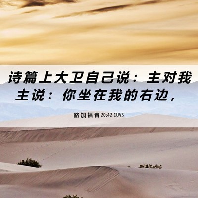 Picture 06 - 路 加 福 音 20:42 CUVS - 诗 篇 上 大 卫 自 己 说 ： 主 对 我 - Bible Verse Picture