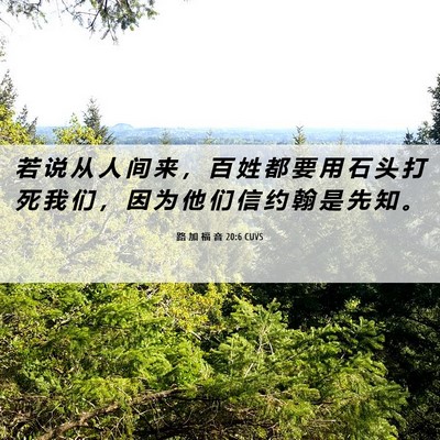 Picture 06 - 路 加 福 音 20:6 CUVS - 若 说 从 人 间 来 ， 百 姓 都 要 用 - Bible Verse Picture
