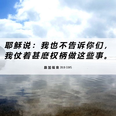Picture 06 - 路 加 福 音 20:8 CUVS - 耶 稣 说 ： 我 也 不 告 诉 你 们 ， - Bible Verse Picture