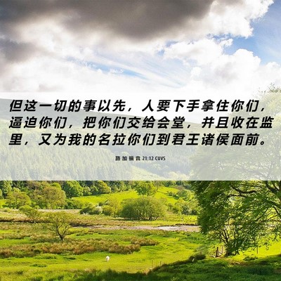 Picture 06 - 路 加 福 音 21:12 CUVS - 但 这 一 切 的 事 以 先 ， 人 要 下 - Bible Verse Picture