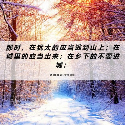 Picture 06 - 路 加 福 音 21:21 CUVS - 那 时 ， 在 犹 太 的 应 当 逃 到 山 - Bible Verse Picture
