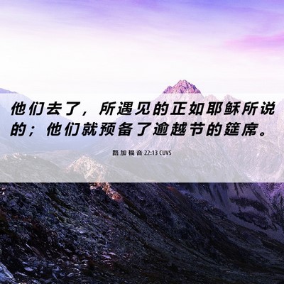 Picture 06 - 路 加 福 音 22:13 CUVS - 他 们 去 了 ， 所 遇 见 的 正 如 耶 - Bible Verse Picture