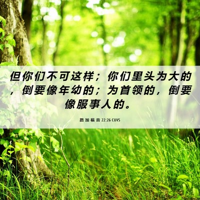 Picture 06 - 路 加 福 音 22:26 CUVS - 但 你 们 不 可 这 样 ； 你 们 里 头 - Bible Verse Picture
