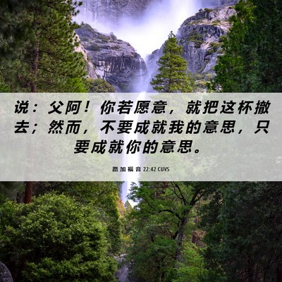 Picture 06 - 路 加 福 音 22:42 CUVS - 说 ： 父 阿 ！ 你 若 愿 意 ， 就 把 - Bible Verse Picture