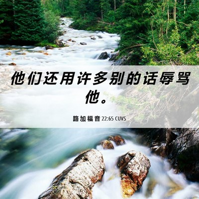 Picture 06 - 路 加 福 音 22:65 CUVS - 他 们 还 用 许 多 别 的 话 辱 骂 他 - Bible Verse Picture