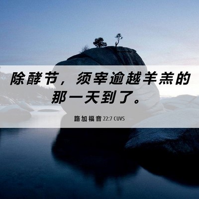 Picture 06 - 路 加 福 音 22:7 CUVS - 除 酵 节 ， 须 宰 逾 越 羊 羔 的 那 - Bible Verse Picture