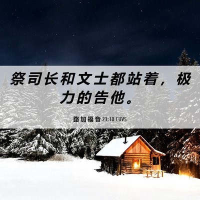 Picture 06 - 路 加 福 音 23:10 CUVS - 祭 司 长 和 文 士 都 站 着 ， 极 力 - Bible Verse Picture