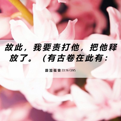 Picture 06 - 路 加 福 音 23:16 CUVS - 故 此 ， 我 要 责 打 他 ， 把 他 释 - Bible Verse Picture