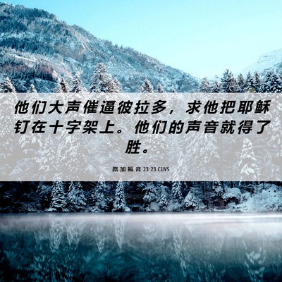 Picture 06 - 路 加 福 音 23:23 CUVS - 他 们 大 声 催 逼 彼 拉 多 ， 求 他 - Bible Verse Picture