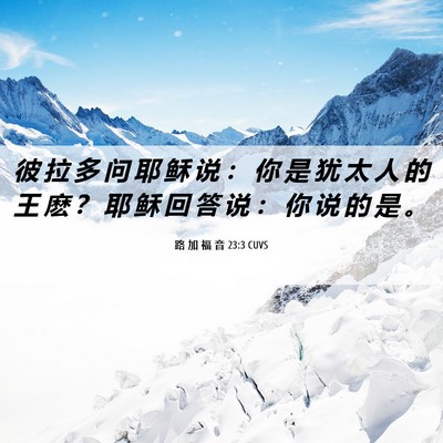 Picture 06 - 路 加 福 音 23:3 CUVS - 彼 拉 多 问 耶 稣 说 ： 你 是 犹 太 - Bible Verse Picture