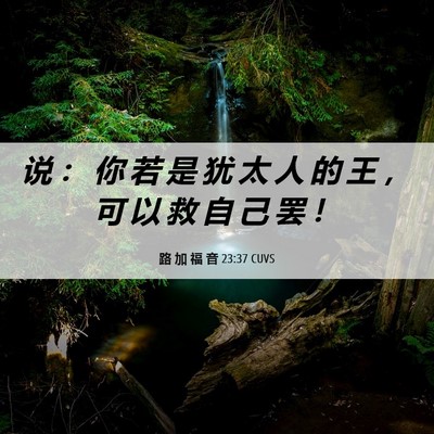 Picture 06 - 路 加 福 音 23:37 CUVS - 说 ： 你 若 是 犹 太 人 的 王 ， 可 - Bible Verse Picture