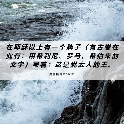 Picture 06 - 路 加 福 音 23:38 CUVS - 在 耶 稣 以 上 有 一 个 牌 子 （ 有 - Bible Verse Picture